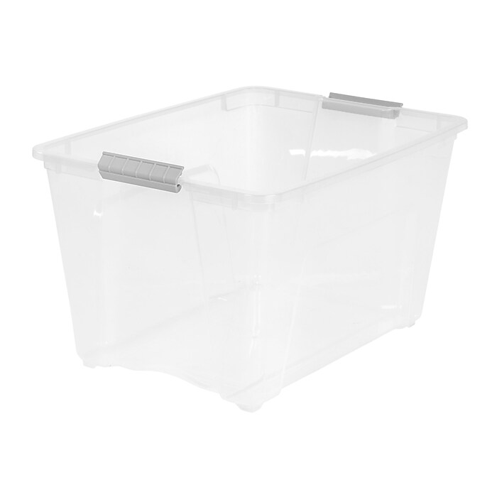 Iris Stack & Pull 54 Qt. Latch Lid Storage Bin, Clear (100243