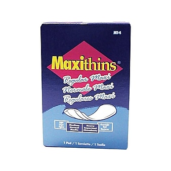 Maxithins Regular Maxi Sanitary Napkins, 250/Carton (MT-4)