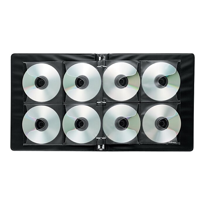 Fellowes Binder/Album Sheets for CD/DVD, Clear/Black