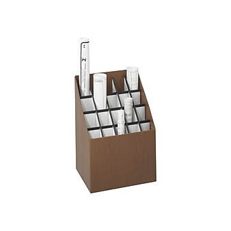 Safco Corrugated Upright File, 20 Compartment, Walnut Wood (3081)