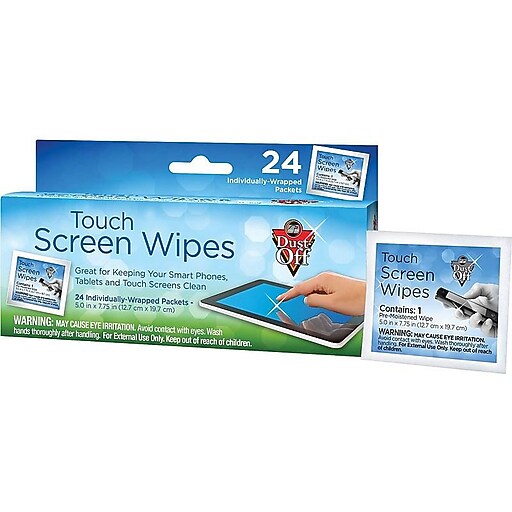 Falcon DustOff Touch Screen Wipes/Cloths, 24/Pack (DCW) Staples