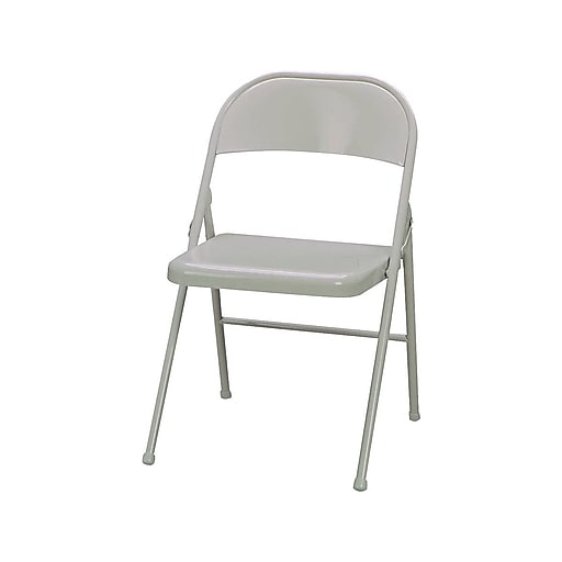 Shop Staples For Sudden Comfort Metal Folding Chairs Beige 4 Pack