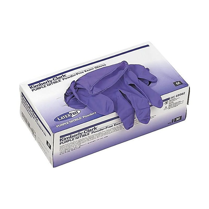 Kimberly-Clark Powder Free Nitrile Exam Gloves, Medium, Purple