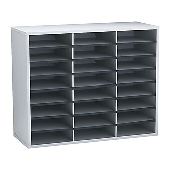 Fellowes 24-Compartment Literature Organizers, 29" x 23.44", Dove Gray (25041)