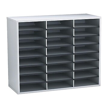 Fellowes 24 Compartments Literature Organizer, Dove Gray (25041)