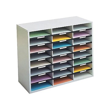 Fellowes 24 Compartments Literature Organizer, Dove Gray (25041)
