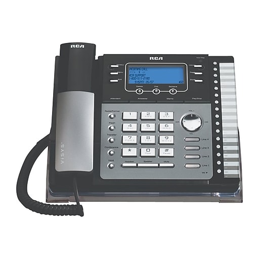 Black Corded No Dial Telephone With Data Port /"New/"
