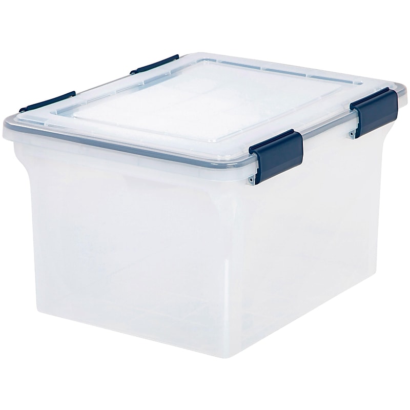 Iris WeatherPro Plastic File Box Latch Lid, Letter/Legal Size, Clear (110601) image 1