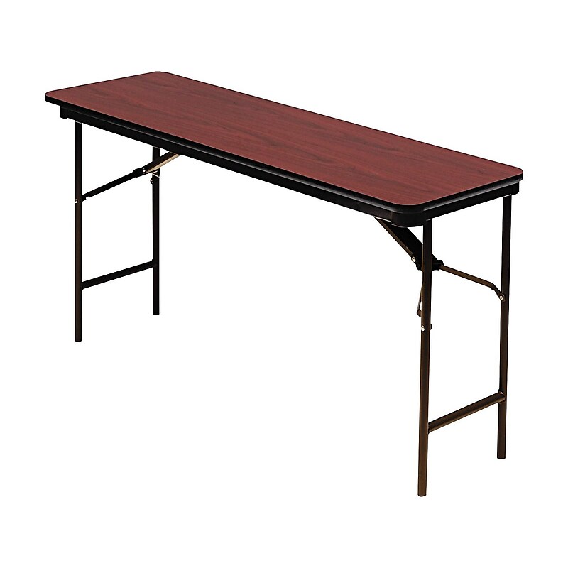 ICEBERG Premium Folding Table, 72" x 18", Mahogany/Brown (55284) image 1