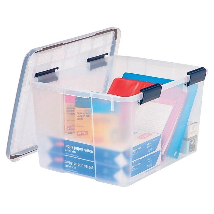 Iris WeatherPro 46 Qt. Latch Lid Storage Bin, Clear, Each