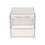 Deflect-O Cube 2 Compartment Stackable Plastic Storage Drawers, Clear (350101)~#|#~sp45449877_sc7