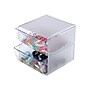 Deflect-O Cube 2 Compartment Stackable Plastic Storage Drawers, Clear (350101)~#|#~sp45449878_sc7