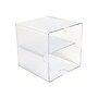 Deflect-O Cube 2 Compartment Stackable Plastic Compartment Storage, Clear (350701)~#|#~sp45449884_sc7