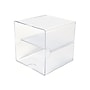 Deflect-O Cube 2 Compartment Stackable Plastic Compartment Storage, Clear (350701)~#|#~sp45449886_sc7
