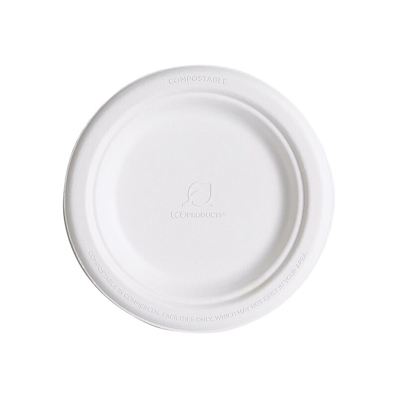 Eco-Products Vanguard Sugarcane Plate, 6", White, 1000/Carton (EP-P016NFA) image 1