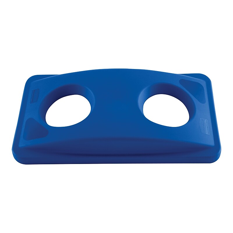 Rubbermaid Slim Jim Polypropylene Bottles and Cans Lid, 23 Gal., Blue (FG269288BLUE) image 1