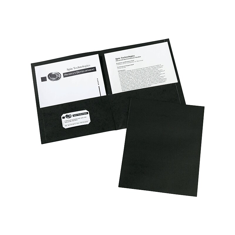 Avery 2-Pocket Presentation Folders, Black, 25/Pack (47988) image 1