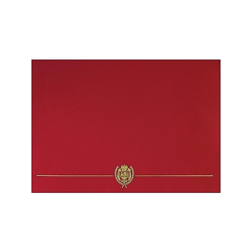 Great Papers Classic Crest Certificate Holders, 8.5" x 11", Red, 5/Pack