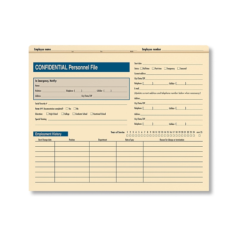 ComplyRight™ Confidential Personnel File Folder, Pack of 25 (A221) image 1