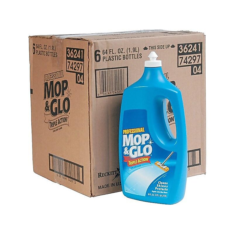 Professional Mop & Glo Triple Action Floor Cleaner, Fresh Citrus, 64 Oz., 6/Carton (RAC74297CT) image 1