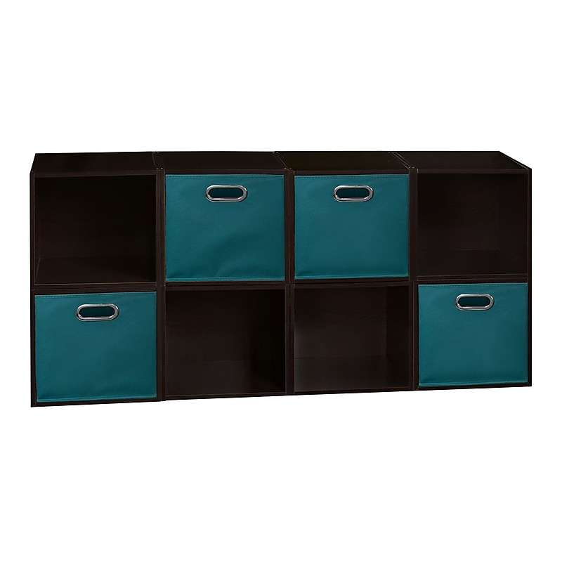 Niche Cubo Storage Set - 8 Cubes and 4 Canvas Bins- Truffle/Teal image 1
