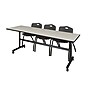 Regency Kobe 84" Flip Top Mobile Training Table- Maple & 3 'M' Stack Chairs- Black~#|#~sp4548177_sc7