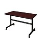 Regency Kobe 48" x 30" Flip Top Mobile Training Table- Mahogany~#|#~sp4548303_sc7