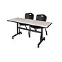 Regency Kobe Flip Top Mobile Training Table, and Chairs Set, 24"D x 60"W, Maple (MKFT6024PL47BK)~#|#~sp4548443_sc7