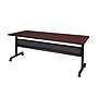 Regency Kobe 72" Flip Top Mobile Training Table with Modesty- Mahogany~#|#~sp4548516_sc7