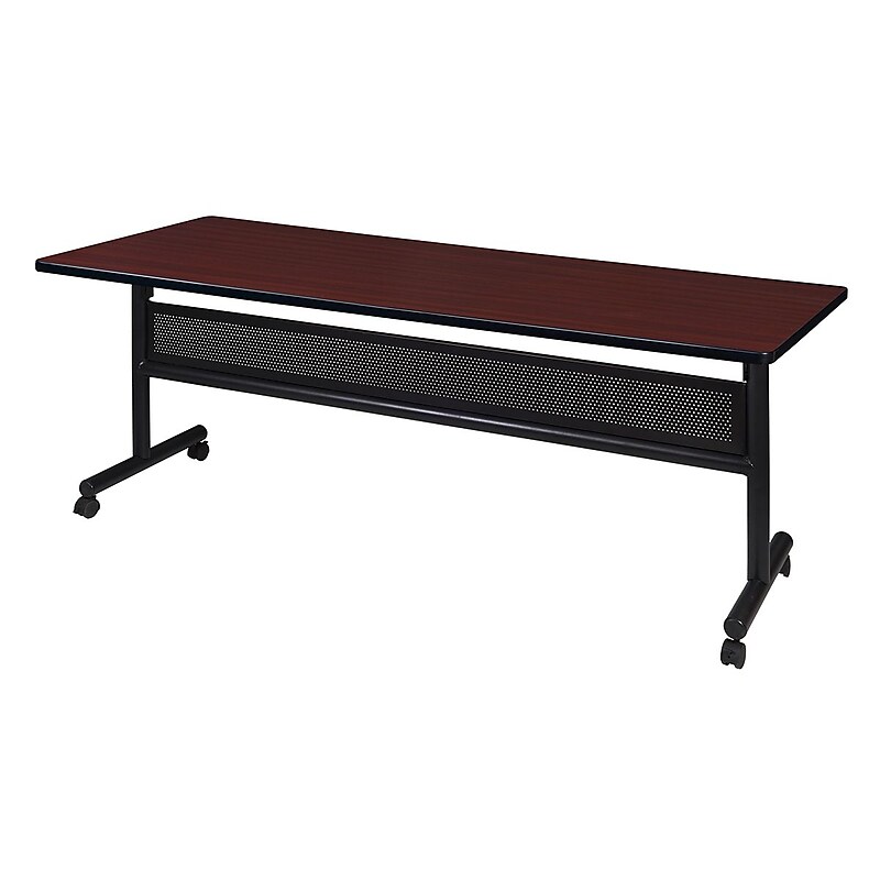 Regency Kobe 72" x 30" Flip Top Mobile Training Table with Modesty- Mahogany image 1