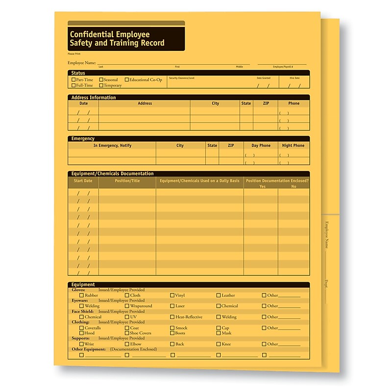 ComplyRight™ Employee Safety and Training Records Folder, Pack of 25 (A2210) image 1