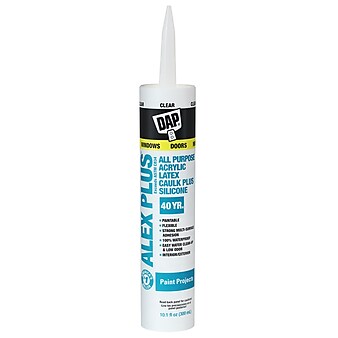 Dap Alex Plus All Purpose Acrylic Latex Caulk Plus Silicone 10.1 oz., Clear (7079818156)
