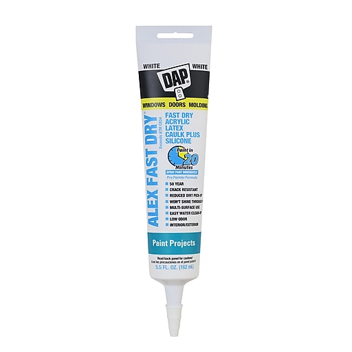 Dap Alex Fast Dry All Purpose Acrylic Latex Caulk Plus Silicone, 5.5 oz
