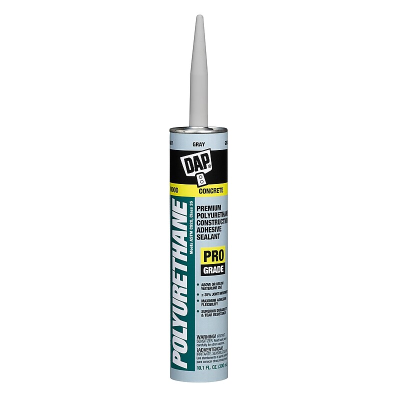 Dap Premium Polyurethane Construction Adhesive Sealant 10.1 oz., Gray (70798188143) image 1