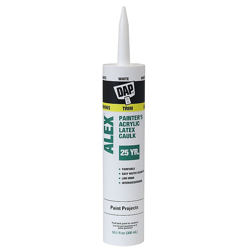 Dap Alex Painter's Acrylic Latex Caulk, 10.1 oz., White, 12/Pack (7079818670) image 1