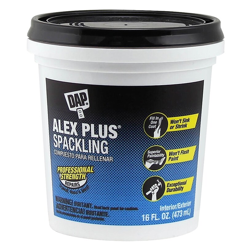 Dap Alex Plus Spackling, 1 Pint, White (7079818745) image 1