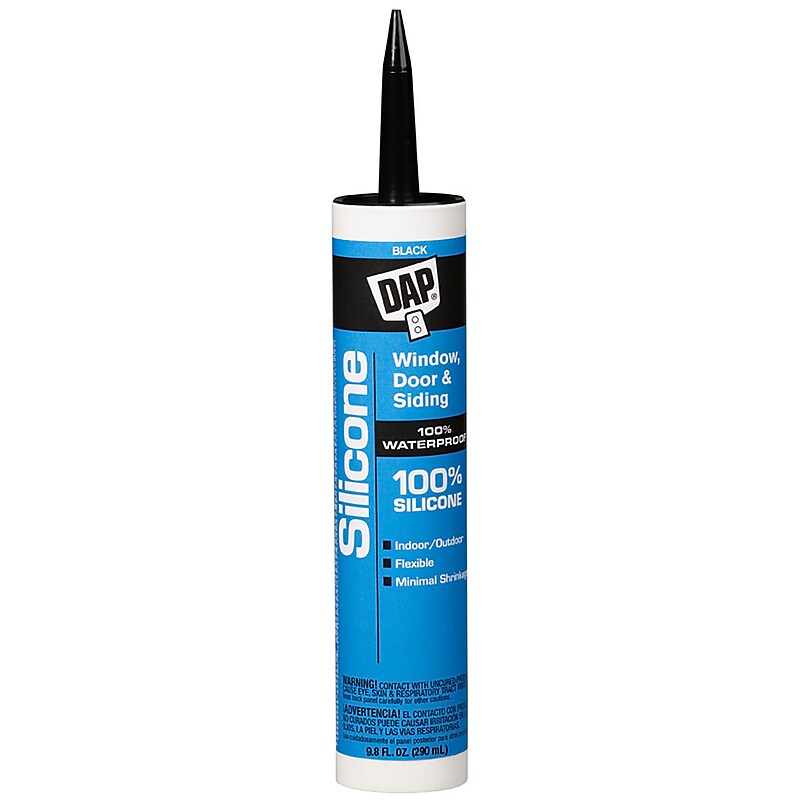 Dap Window, Door & Siding Silicone Rubber Sealant, 9.8 oz., Black (7079808642) image 1