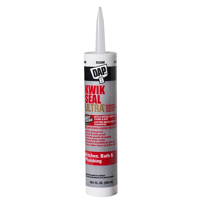 Dap Kwik Seal Ultra Premium Siliconized Kitchen & Bath Sealant, 10.1 oz., Clear (7079818898) image 1