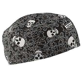 Ergodyne Chill-Its 663 High-Performance Cooling Beanie, Black and White, One Size (12529)