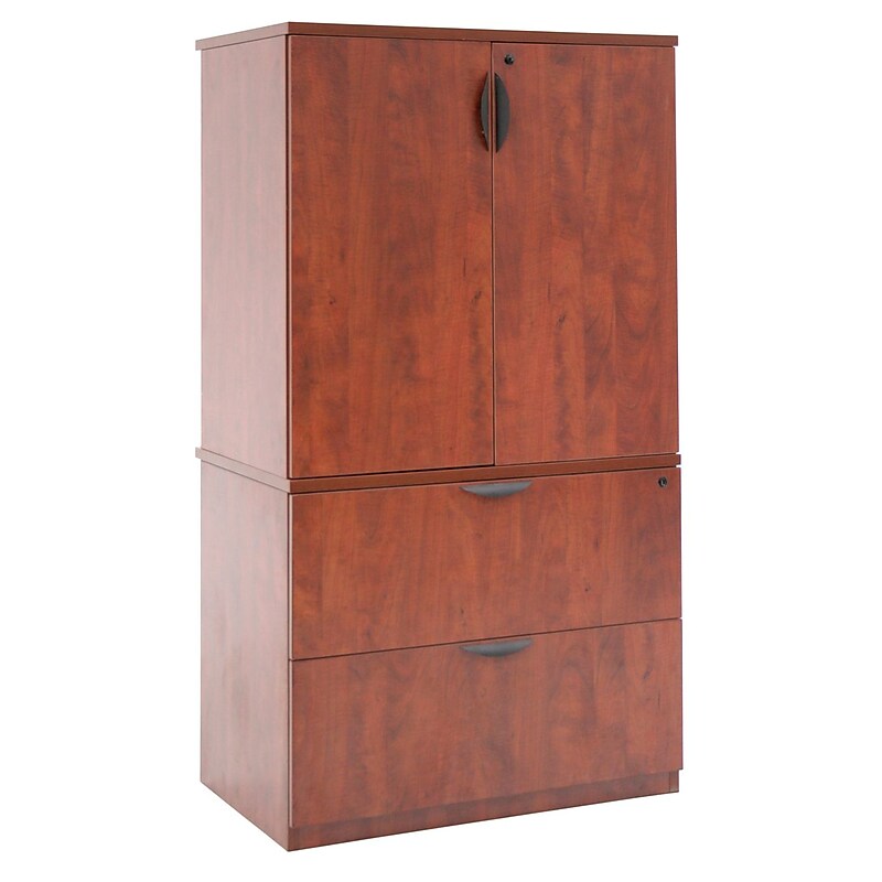 Regency Legacy Lateral File with Stackable Storage Cabinet- Cherry image 1