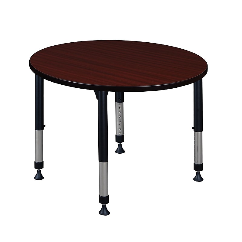 Regency Kee Adjustable 36" Round Activity Table, Height Adjustable, Mahogany (TB36RNDMHAPBK) image 1