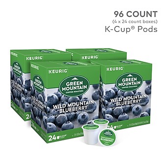 Green Mountain Wild Mountain Blueberry Coffee, Keurig K-Cup Pods, Light Roast, 96/Carton (67832)