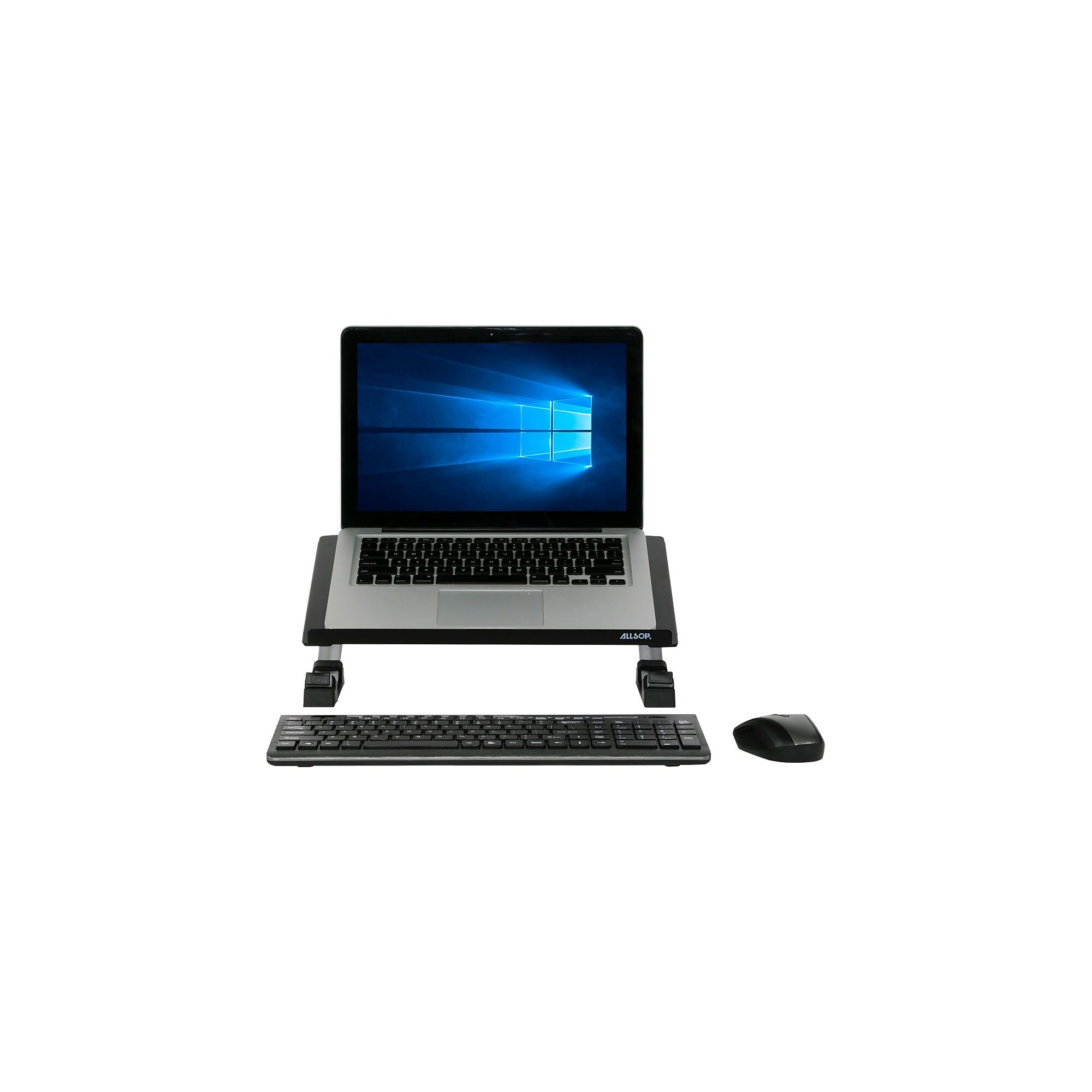 Allsop Redmond 14.75″W x 11.25″D Steel Laptop Stand, Black/Silver (30498) Sansujyuku sansujyuku.com