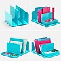 Poppin Fin File Sorter Plastic Desktop, Dark Gray, 4 Pack (106297)~#|#~sp45740100_sc7
