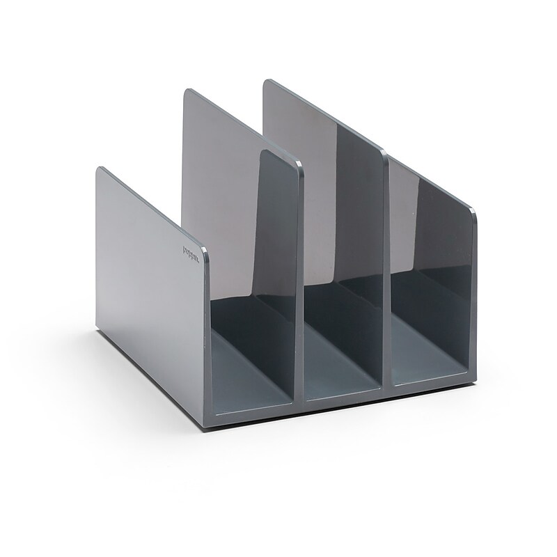 Poppin Fin File Sorter Plastic Desktop, Dark Gray, 4 Pack (106297) image 1