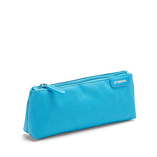 Poppin Pencil Pouch Zipper Canvas, Blue, 6 Pack (106284) at Staples