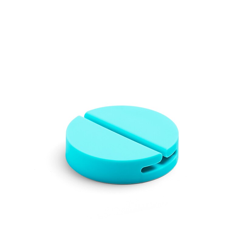 Poppin Jumbo Silicone Cable Catch, 2.75", Aqua, 6/Pack (106292) image 1