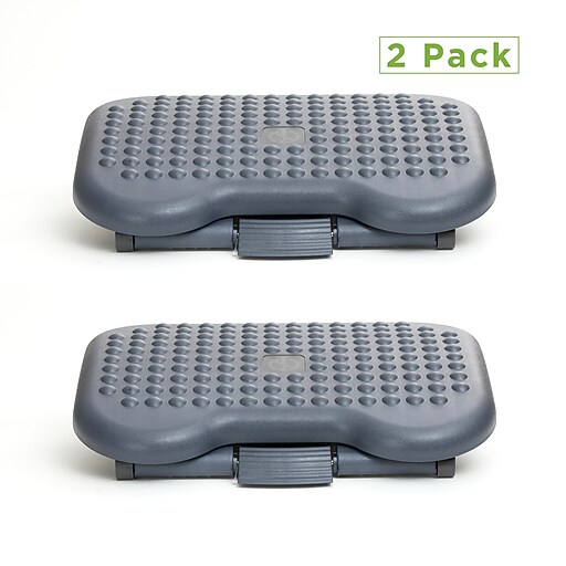 Mind Reader Adjustable Height Ergonomic Foot Rest, Black 2/Pack