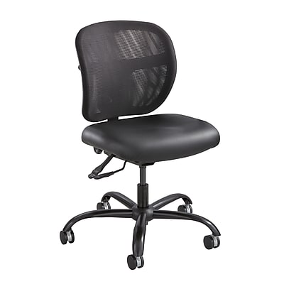 Safco Vue Intensive Use Mesh Task, Black Armless Chair