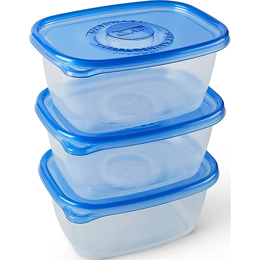 Glad Design Series Containers & Lids, Medium Rectangle, 3 Cups, Plastic  Containers